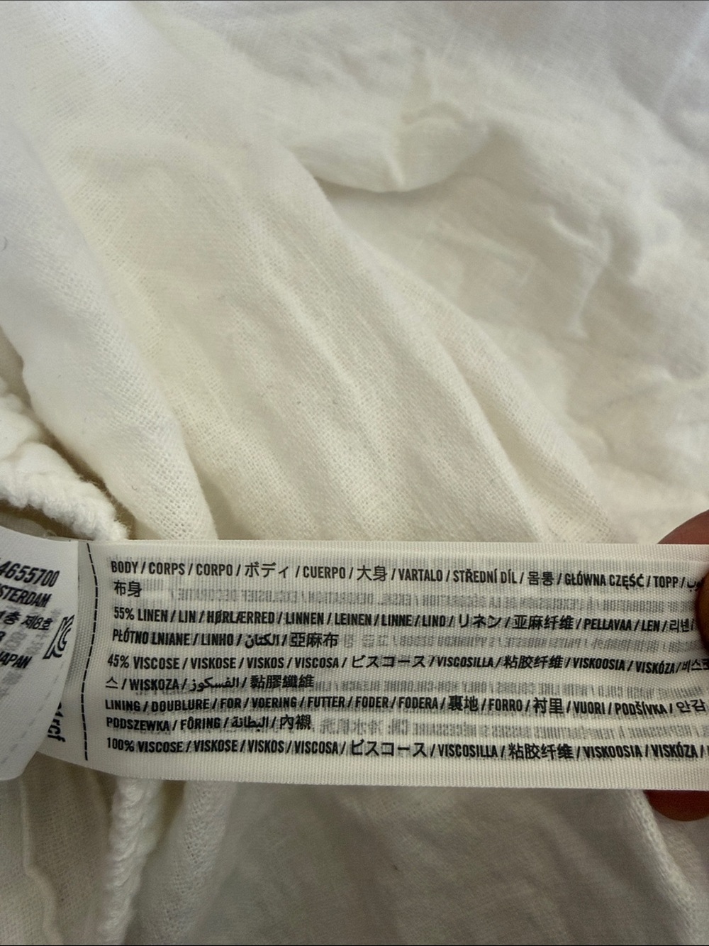 Abercrombie & Fitch White Wide-Leg Linen-Blend Pants - Picture 6 of 6